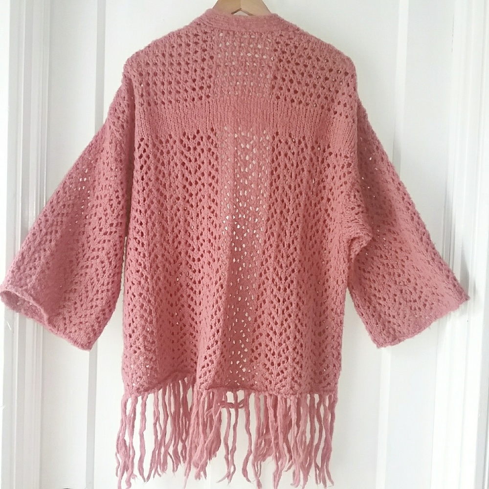 Kimchi Blue | Knit Open Cardigan Fringe Hem - Picture 2 of 6